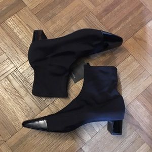 NWT. black sock boots.